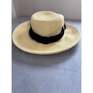 Coolibar Womens Wide Brim Natural Fiber Cotton Sun Hat One Size Boater Garden